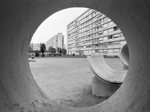 Sicht auf die Wohnsiedlung Onex bei Genf, 1969. Foto: Donald Stampfli © StAAG/RBA1-1-15592_3