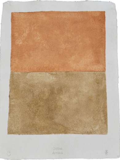 «Sursee – Aarau» aus der Serie «Landschaften». Material: Erdfarbe aus Sursee und Aarau auf Bütten